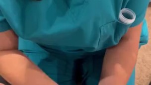 Las Vegas sperm bank nurse does anything to get the sample. Talks me through it and fucks at the end